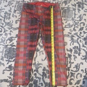 PRANA pillar printed coral ankle yoga leggings‎ size Med womens